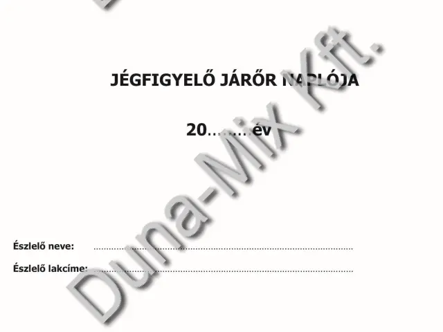 Jégfigyelő járőr naplója (20 lapos)